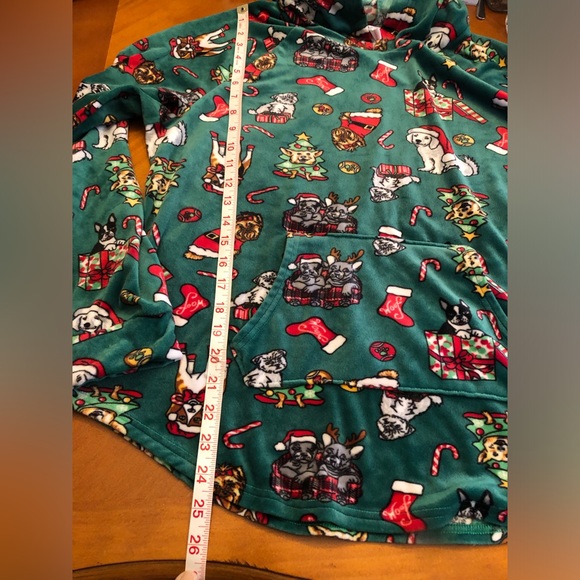Christmas/Holiday Puppy Design Pullover with Hoodie - Picture 6 of 10